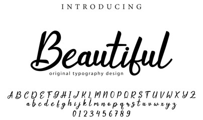 Beautiful Font Stylish brush painted an uppercase vector letters, alphabet, typeface