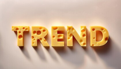 Cheese-Themed Design Illustrating the Word 'Trend'