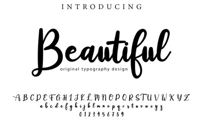 Beautiful Font Stylish brush painted an uppercase vector letters, alphabet, typeface