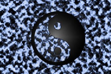 Yin yang sign in the form of an abstract texture.