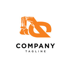 Letter Q Hydraulic Mining Excavator Logo Icon Vector