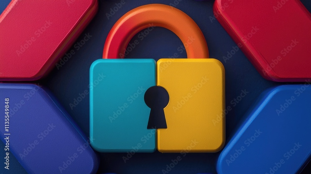Poster security lock design digital art modern technology abstract background close-up view visual concept 