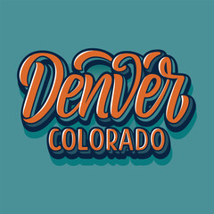 Denver, Colorado typography blends bold, modern fonts with western-inspired elements, reflecting the city's vibrant urban culture and outdoor, adventurous spirit.