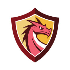 A sleek, minimalist dragon shield logo featuring bold, clean lines, symbolizing strength and protection with a modern and powerful design for a striking visual impact.