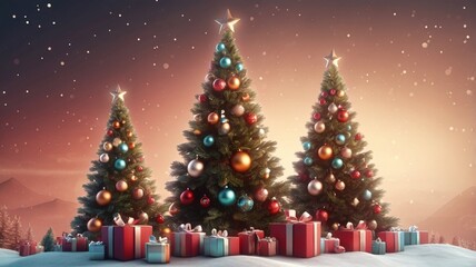 christmas tree in snow