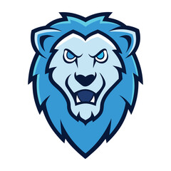 Obraz premium head, angry, blue, tattoo, design, glowing, illustration, background, pattern, icon, abstract, vector, isolated, nature, vintage, art, cat, concept, white, animal, retro, black, color, face, graphic, 