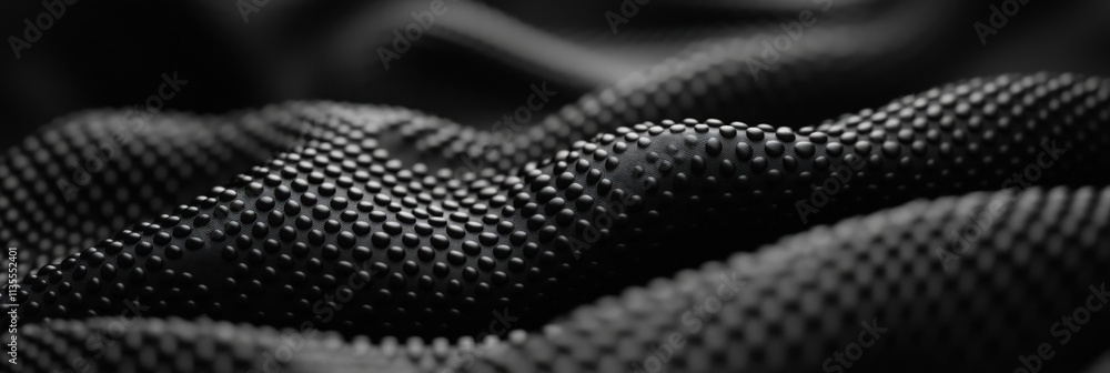 Poster black texture fabric with intricate pattern and depth