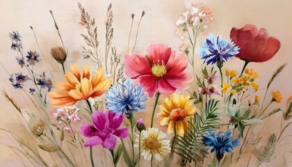 bouquet of flowers on a meadow