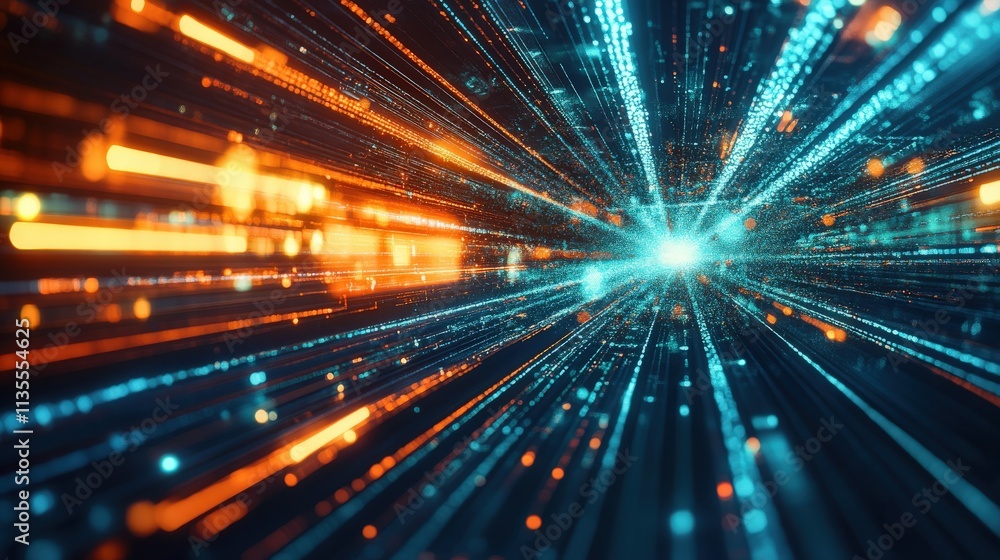 Fototapete Vibrant Abstract Background of Light Rays Pulsating in Dynamic Patterns Representing Energy Flow and Modern Digital Technology Concepts with a Sci-Fi Aesthetic