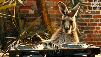 The kangaroo DJ at a party