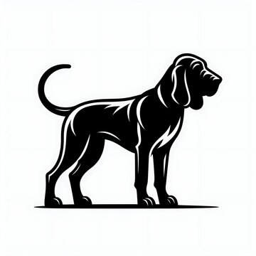recommend clip art: black and white illustration of dog, Bloodhound vector illustration, Bloodhound silhouette vector black and white