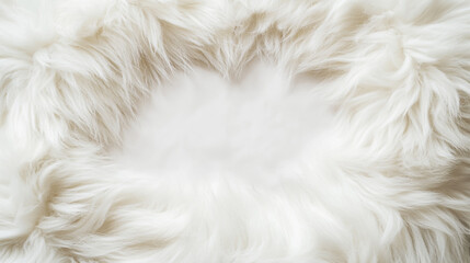 Soft white fur lining on a cozy surface in a well-lit room