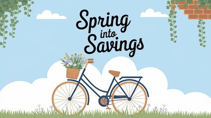 Spring into savings with a charming bicycle and floral basket