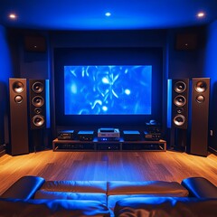 Modern home theater with advanced audio system.