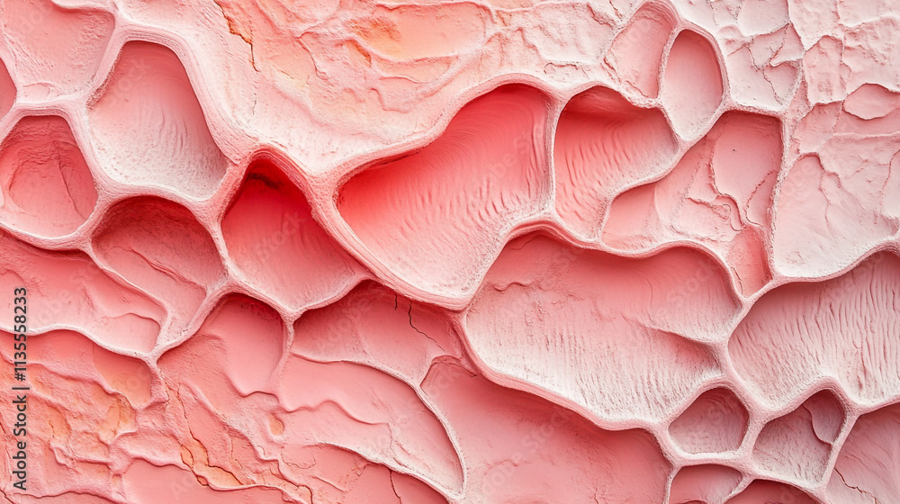 Poster textured abstract pattern in shades of pink depicting a flowing design on a surface