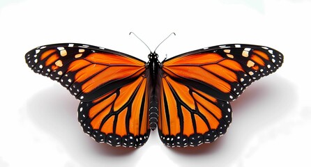 Fototapeta premium the monarch butterfly white background