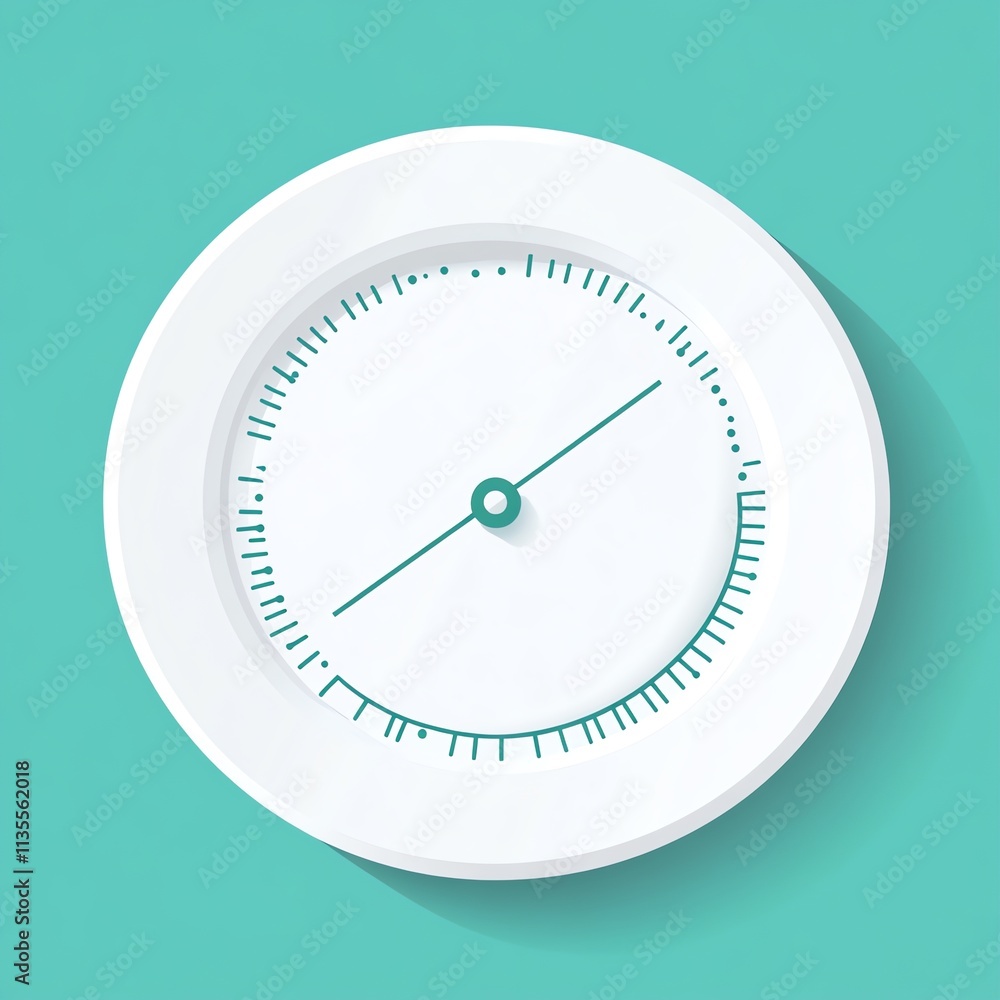 Aufkleber A minimalistic design of a circular gauge or dial with measurement markings.