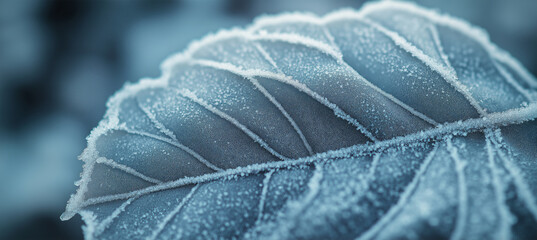 Obraz premium Frost-Covered Leaf