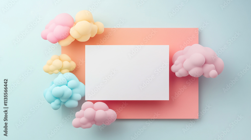 Poster colorful abstract background with clouds and empty space for text or design elements