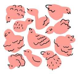 色々な形の鳥の背景素材のイラスト15