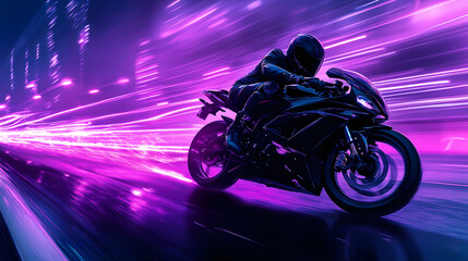 Night Rider: Neon City Motorcycle Speed