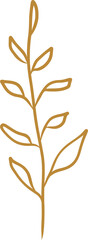 Botanical leaf line art for wedding invitation decoration