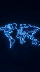 Glowing World Map Illustration