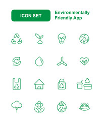 set of eco friendly app icons