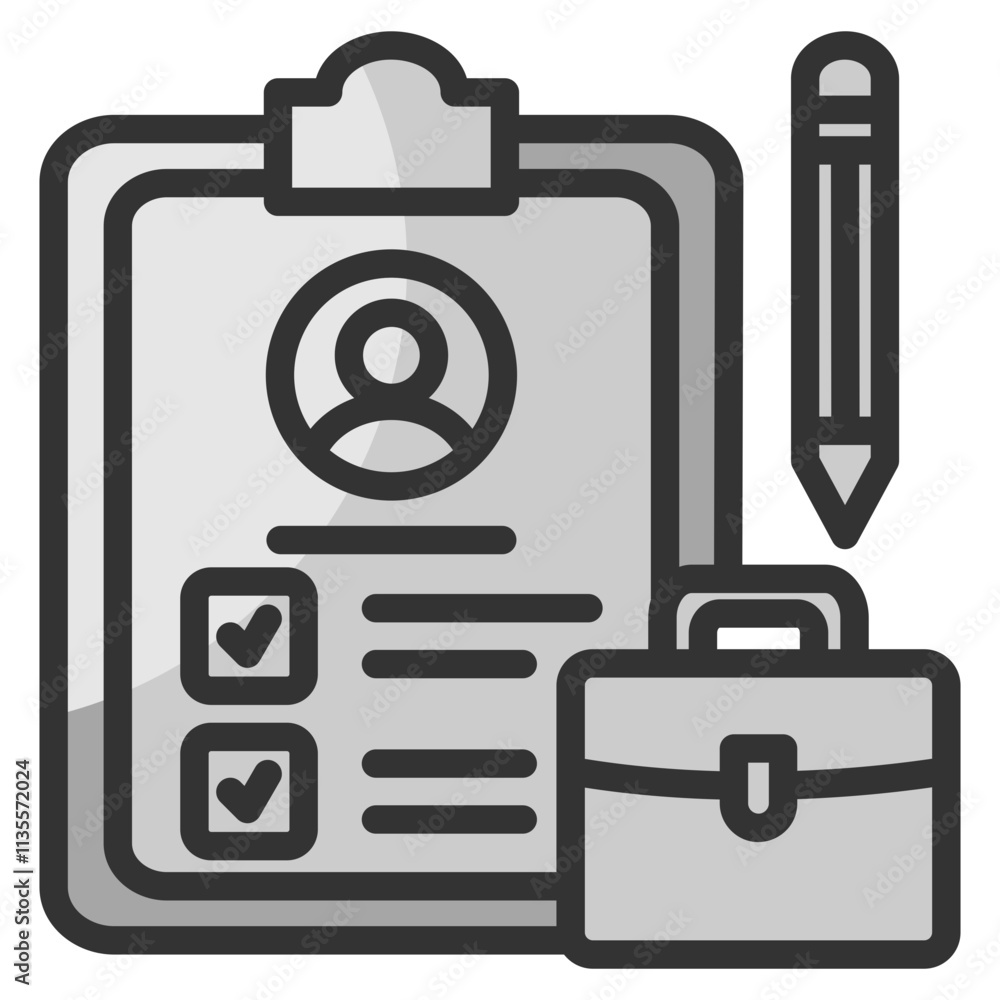 Poster job application icon element for design