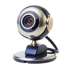 Fototapeta premium silver and black webcam on a white background