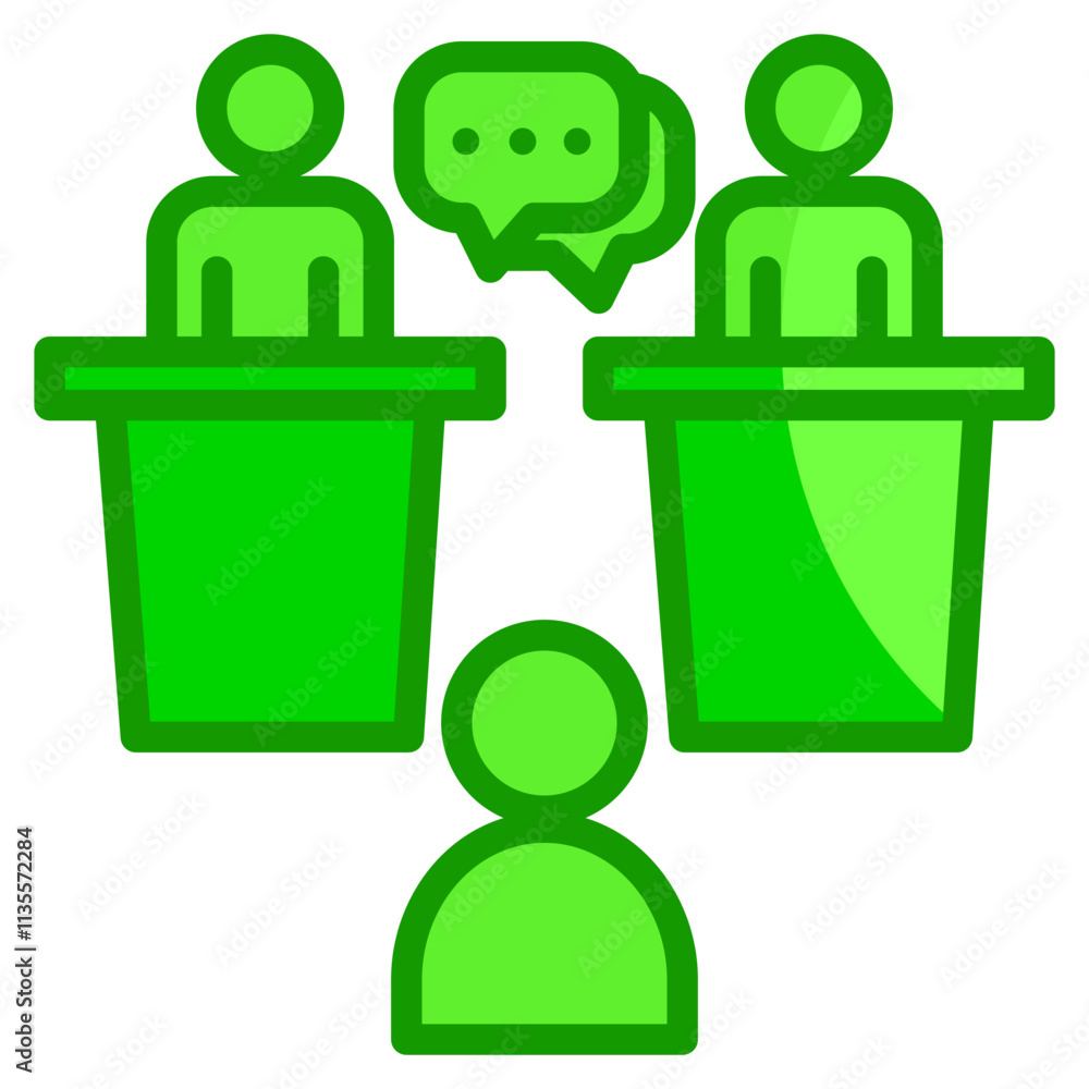 Poster interview icon element for design