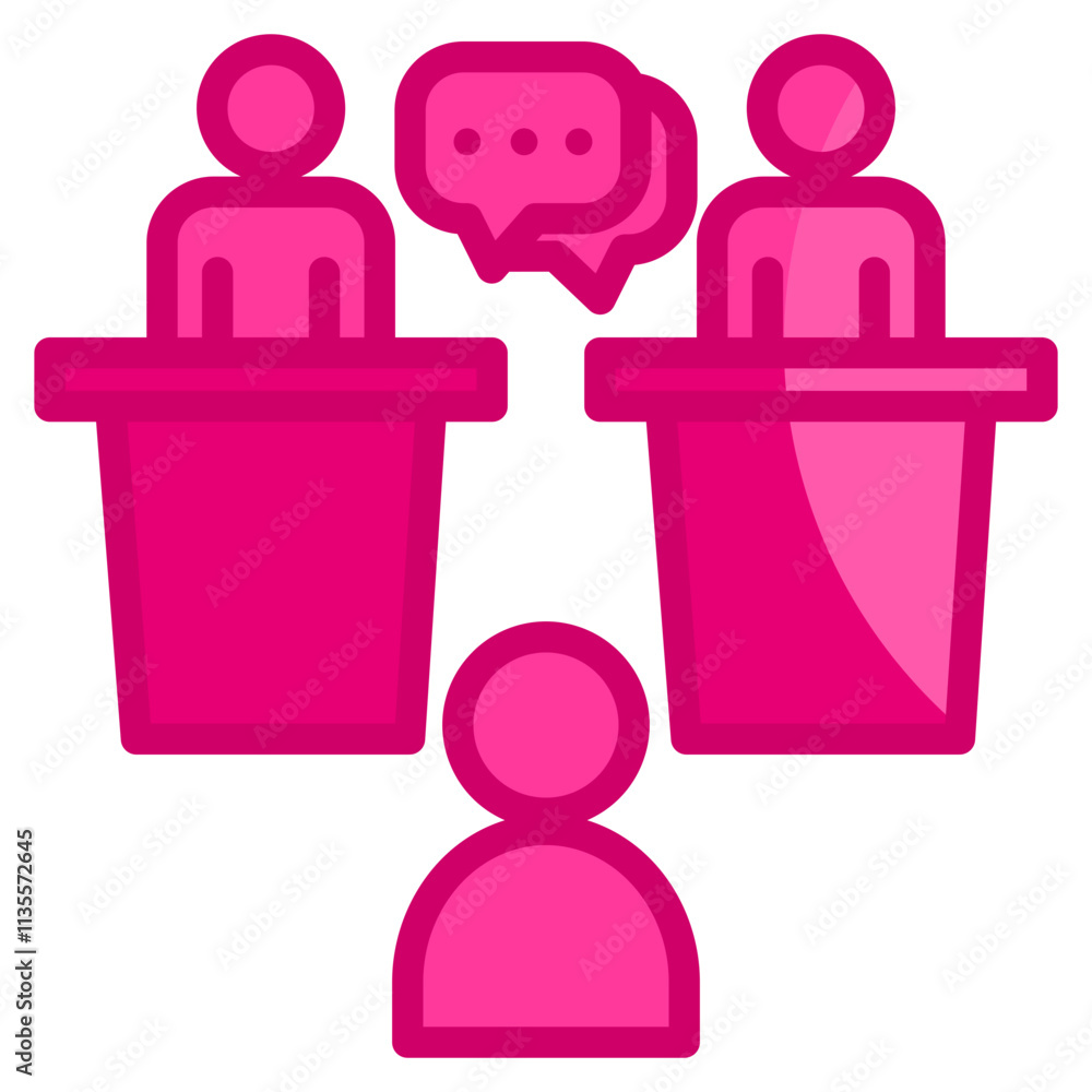 Poster interview icon element for design