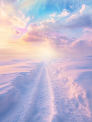 In the snow, there is an endless expanse of white that extends to infinity.  made by AI