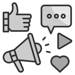 Social Media Outreach  Icon Element For Design