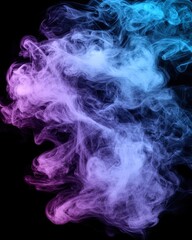 Colorful smoke swirls in dark background