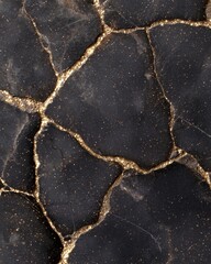 Obraz premium Glittering gold and black marble texture