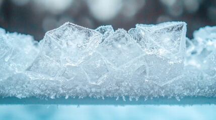 Obraz premium Frozen crystals on a winter landscape