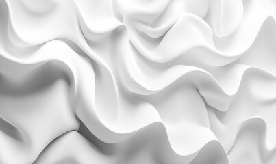 Fototapeta premium Abstract white waves, flowing fabric texture background.