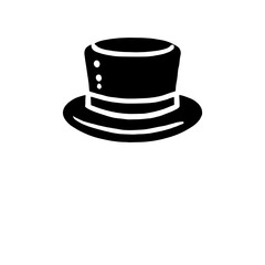 Classic Top Hat Silhouette: A timeless symbol of elegance and sophistication, this simple yet striking silhouette of a black top hat captures the essence of refined style.