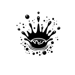 Splash of Ink: Abstract Crown of Splashes 