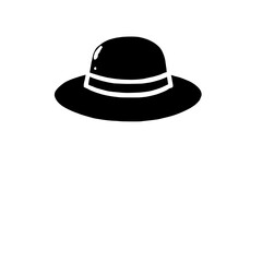 Stylish Black Hat Icon 