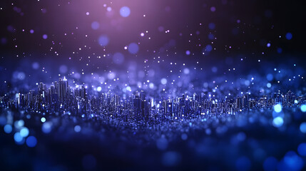 Dynamic cityscape visualization urban environment digital art night view technology concept