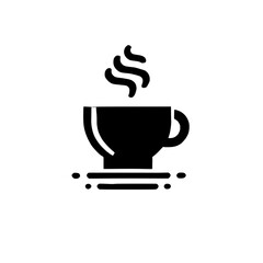 Hot Coffee Icon: A simple, modern icon depicting a steaming cup of coffee, perfect for websites, apps, and branding materials.  
