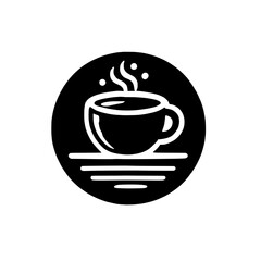 Coffee Break Icon: Simple cup of coffee in a minimalist design, perfect for branding or cafe design.  