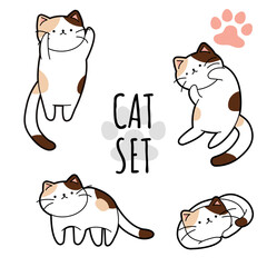 ゆるい猫のイラスト(三毛)