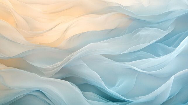 Flowing textures of soft blue and cream tones abstract art digital creation visually calming aesthetic appeal