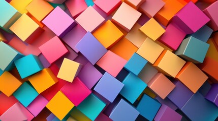 Obraz premium Vibrant Rainbow Cube Abstract Background