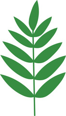 Exotic Tropical Leaves in Flat Design. Vector Illustration