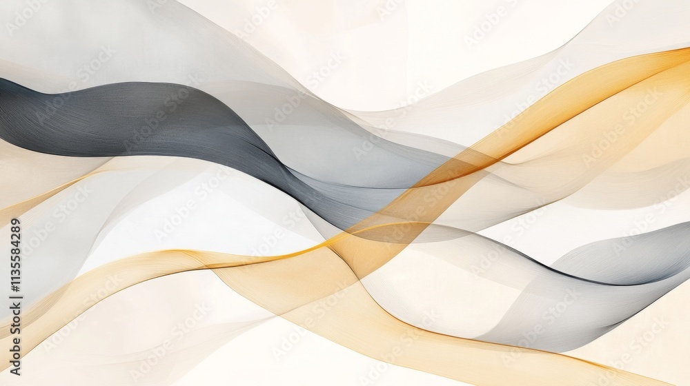 Poster dynamic waves of color flowing in abstract art digital creation minimalist design serene vibe artist