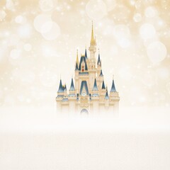 Obraz premium Fairytale castle in dreamy, soft light.